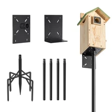 77 Inch Heavy Duty Birdhouse Pole for Outdoors with 5-Prong Base, Rust-Proof ...