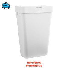 Rubbermaid Kitchen Trash Can, 12.2 Gallon Plastic Touch Top Garbage Bin, White