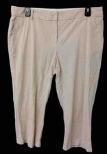 Tommy hilfiger 16 beige white striped front pockets hook/zip capri pants