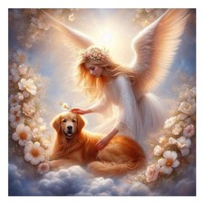 AMORARS Dog Angel Diamond Art Kits for Adults - 5D Diamond Painting Kit for B...