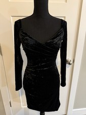 Sherri Hill Velvet Black Cocktail Dress sz 2 NEW
