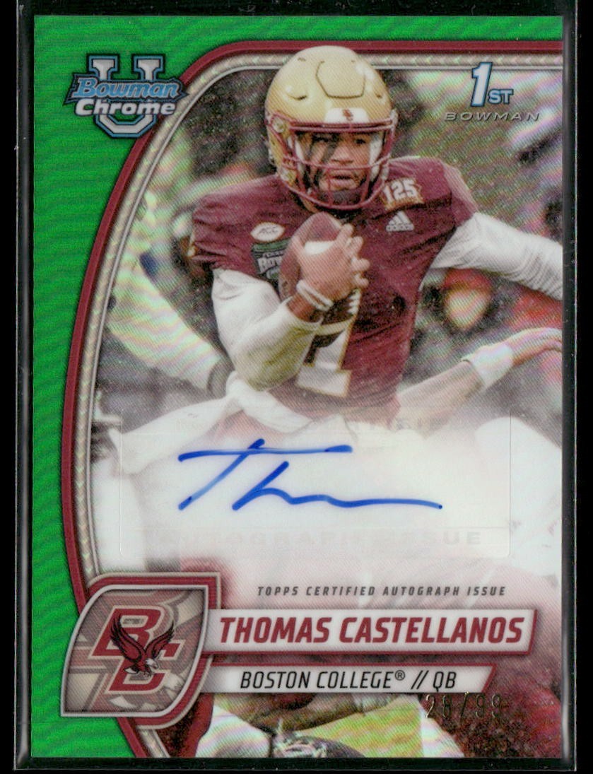 2024 Bowman Chrome University Thomas Castellanos Auto Green Refractor /99