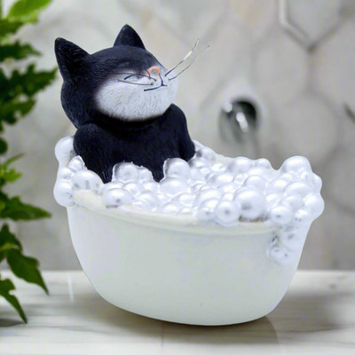 9 Lives Purr-fect Fun Katzenfigur - Schaumbad Ornament von Ed Van Rosmalen Box