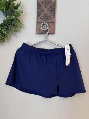 Talbots x Miraclesuit Womens Size 8 Blue Swim Skirt UPF50+