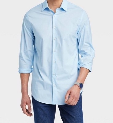goodfellow dress shirts NEW Goodfellow & Co Mens Size M Blue Dress Shirt Button Down Standard Fit  Cotton