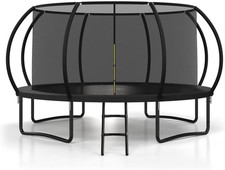 Polar Aurora 10FT 12FT 14FT 16FT Outdoor Trampoline with Safety Enclosure Net, T