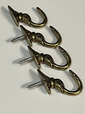 Lot de 4 crochets à rideaux - Embrasse - vintage en laiton,