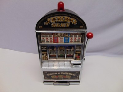 Jumbo Slots Savings Banks with red light #440 15'' x 7.5'' x 6'' pull the lever