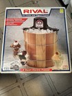 Vintage Rival Electric Ice Cream Maker 4 Quart Wood Bucket Model 8455X Complete