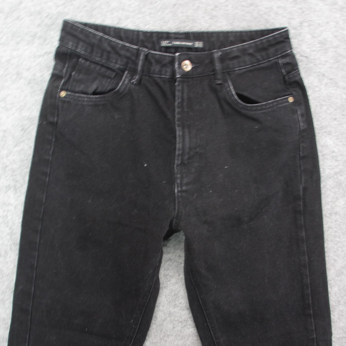 Zara Jeans Women's Black Dark Wash High Rise Mom Jeans