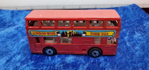 Vtg Matchbox Leyland Titan Tour Bus Lot (3) Red Diecast London New York - Picture 14 of 17