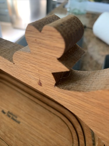 Tazones de madera plegables vintage para gato con ratón hechos en EE. UU. por cestas de peral - Imagen 4 de 7