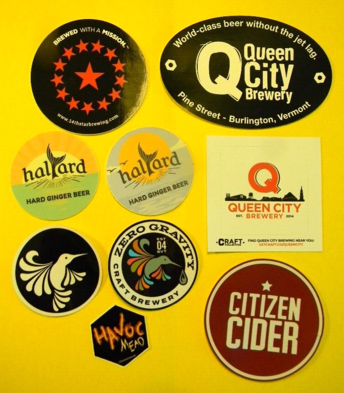 9 NEW VERMONT BREWERY CRAFT BEER STICKERS HAVOC ZERO GRAVITY QUEEN CITY HALYARD