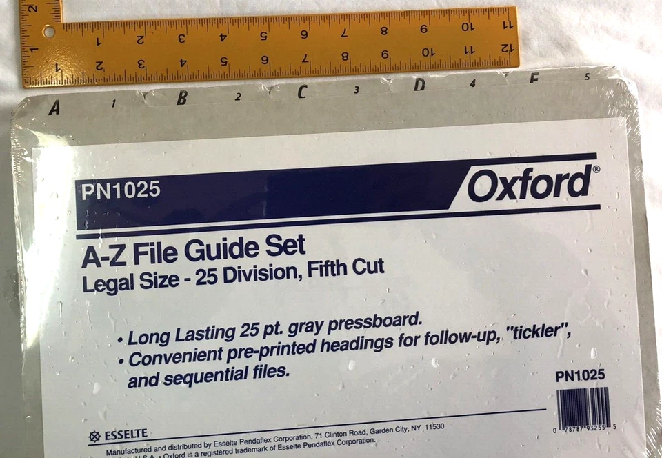 NEW PENDAFLEX A-Z ALPHABETIC TOP TAB LEGAL SIZE FILE GUIDES PN1025 25 divides B7 - Image 3 of 4