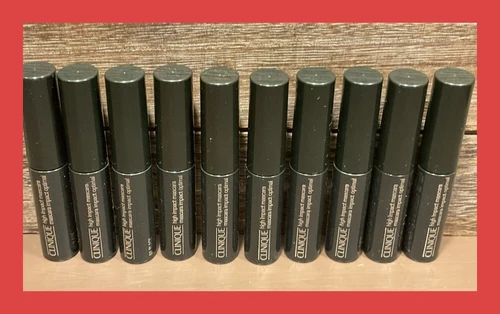 Lot of 10 Clinique High Impact Mascara #01 Black .14 oz/3.5 ml each -Travel Size - Picture 1 of 2