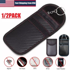 2Pcs Anti-theft Car Key For Fob RFID Signal Blocker Faraday Blocking Pouch Bag