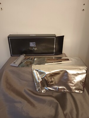 Thierry Mugler Large Silver Metallic Fold-Over Star Clutch Purse Set Used 