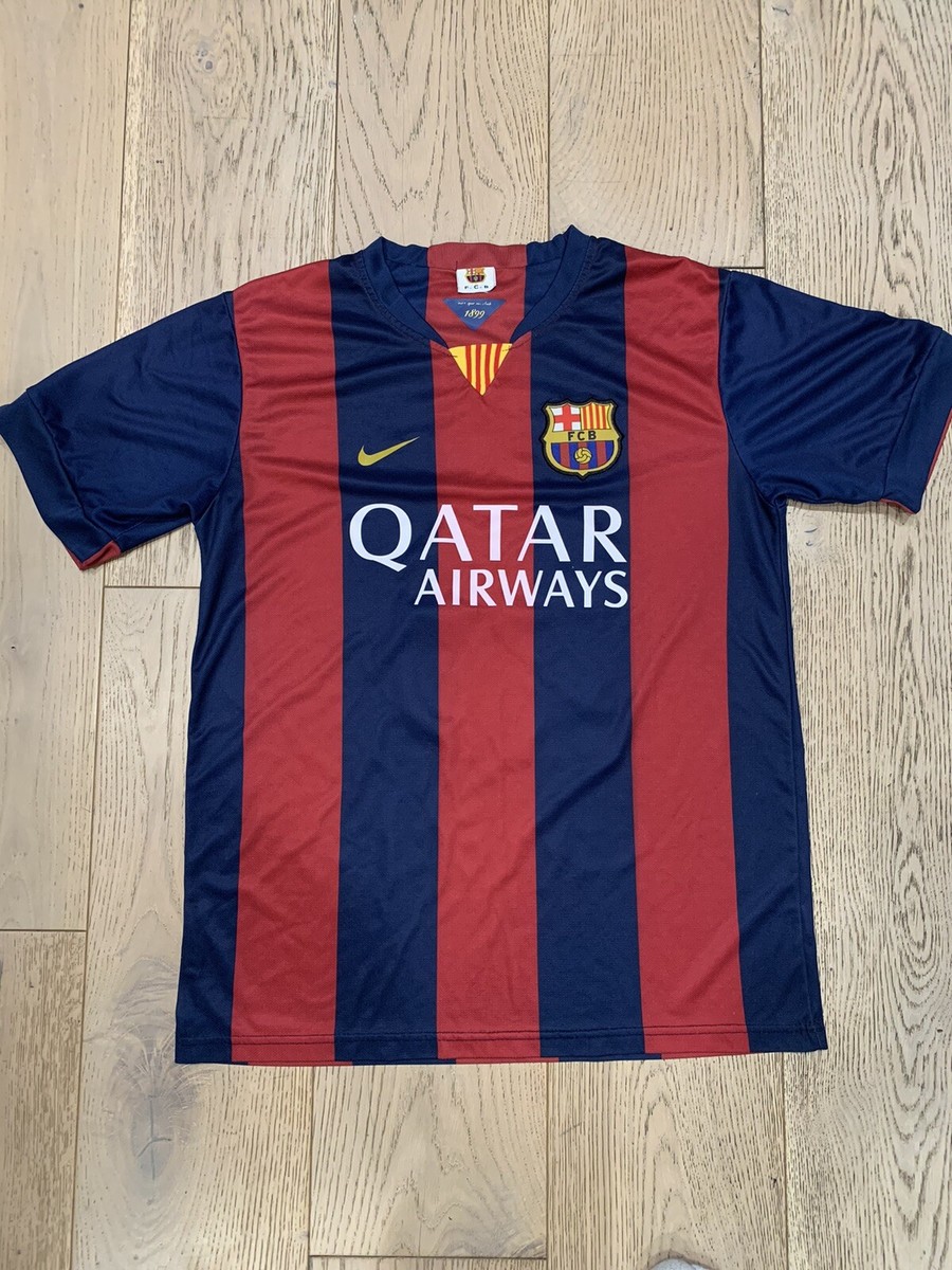 Barcelona FC 2014/2015 Home #21 Jade Qatar Nike Unicef Soccer