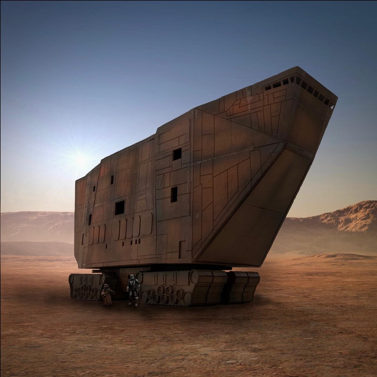 Space Sandcrawler Sandcrawler (Digger Crawler) for 3.75 inch (1:18) Scale Figure Diorama ...