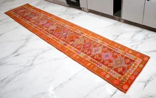 3x15 Runner Rug Hand Made Extra Long Hallway Rug Turkish Rug Actual 2.1 x 15 ft