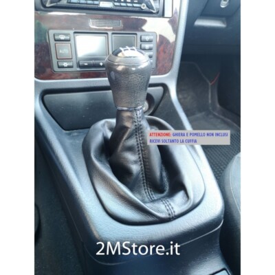 Cuffia Leva Cambio In Vera Pelle – Colore Nero, Compatibile Con Audi A4 (1995-1999) Cambio Manuale