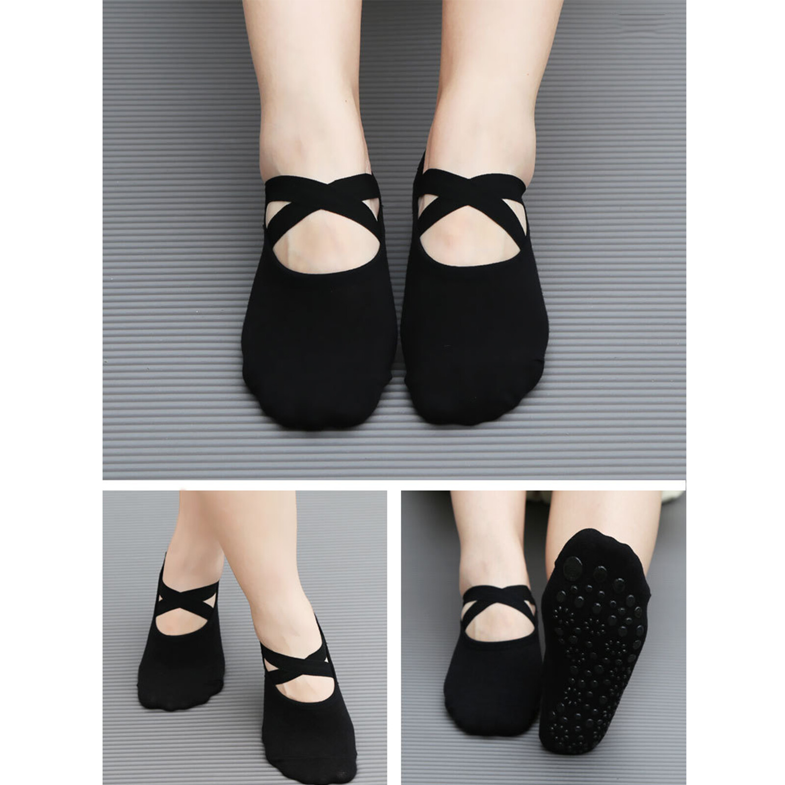 UP TO 3Pairs Yoga Socks for Women Non Skid Socks Grips Barre Socks