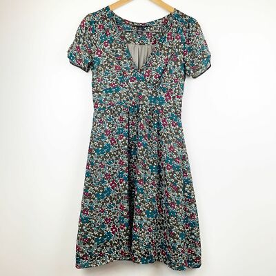 h and m blue floral dress H&m print summer Lining in cotton voile. Blue Hm Flower Dress for