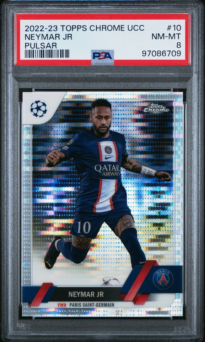 PSG パリサンジェルマン　NEYMAR JR 10 2022-23 TOPPS CHROME UEFA CLUB #10 NEYMAR JR PULSAR PSA 8 PARIS ST