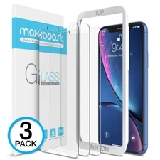 Maxboost 3pack Tempered Glass Screen Protector for iPhone 11 & XR 6.1 Inch