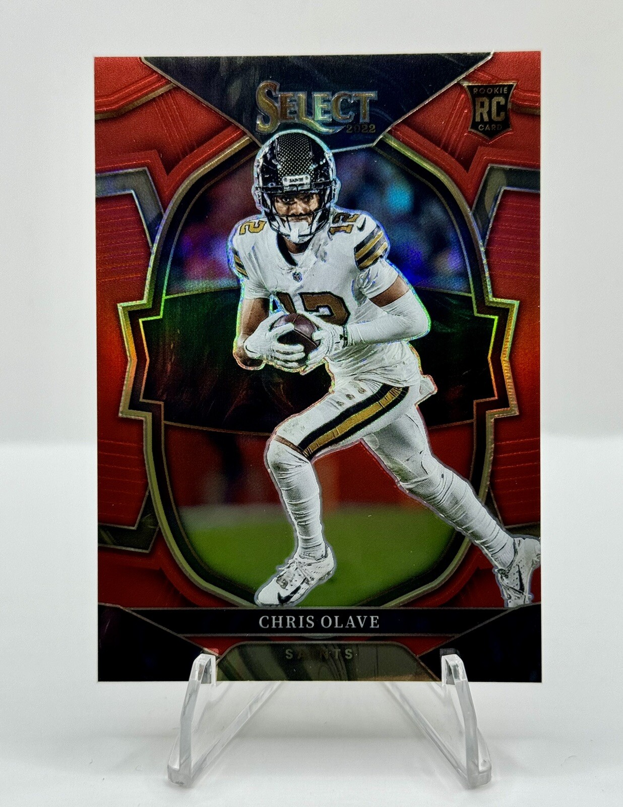 CHRIS OLAVE 2022 Panini Select Rookie Red Prizm RC Saints /99