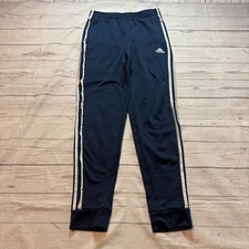 Adidas Jogger Track Pants Tapered Striped Blue Youth Boys Size XL