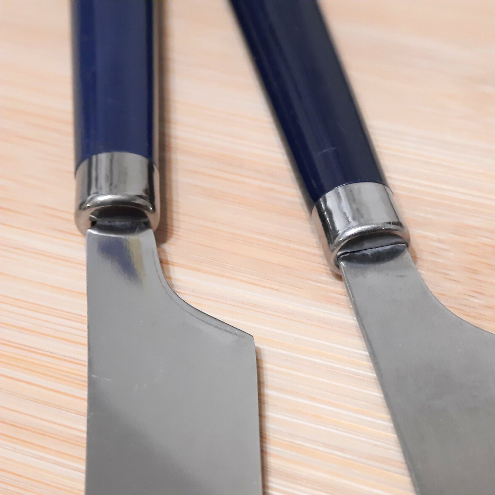 VTG July 4th BBQ Knives Red White Blue 18 pcs MCM Stainless Blade Colored Handle