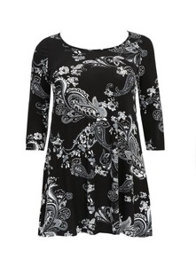 black swing tunic top