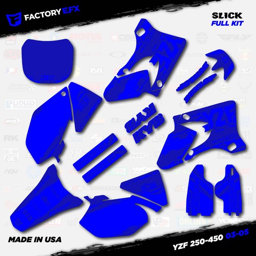 Code Blue Slick Racing Graphic Kit fits Yamaha YZ250F YZ450F 03-05 YZF 250 450 - Picture 4 of 5