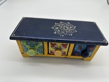 Hand painted Blue Pottery Drawer Chest