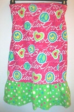 Justice Girl's NwoT m/l pink multi-color print terry swim cover-up wrap