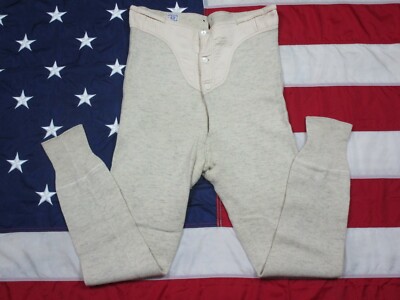 Vintage Nekonit 1940's Thermal Pants Long John Underwear Bottoms Wool Blend  Lace