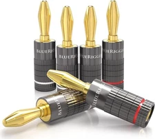 Banana Plugs 6 Pack Speaker Wire Connector Solderless Banana Clips Close New