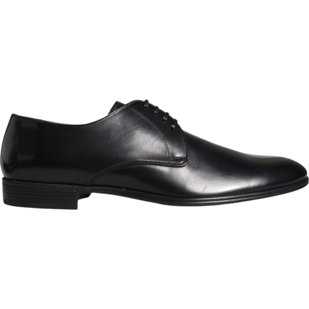 DOLCE & GABBANA Shoes Black Leather Derby Formal Dress Men