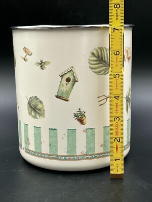 pc Pfaltzgraff Naturewood metal enamel canister set