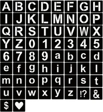 YEAJON 1 Inch Letter Stencils Symbol Numbers Craft Stencils, 66 Pcs 1 