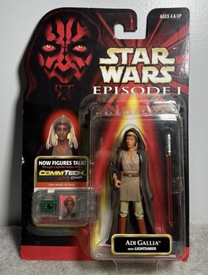 Vintage Star Wars Episode I Adi Gallia Action Figure 1999 Hasbro CommTech Chip