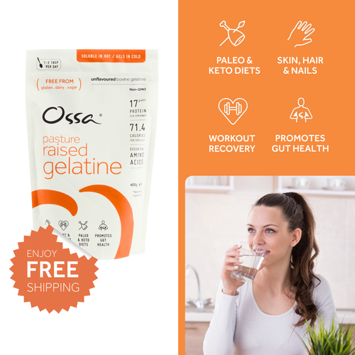 Ossa Organic Gelatin Pure Pasture Raised Unflavoured Bovine Gelatine - 400g - Picture 2 of 8