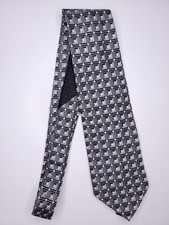 Pronto Uomo Mens Formal Necktie 58"Lx4"W Silver/Black Neck Tie