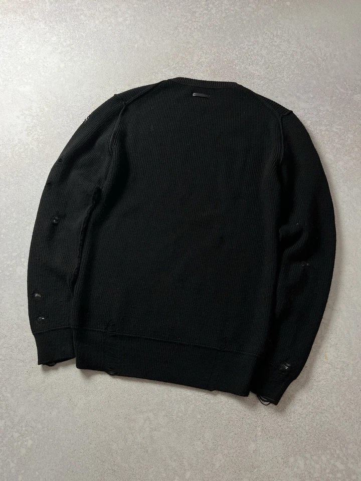 PVP 400 $ Diesel Negro Dorado Envejecido Suéter Para Hombre 00SFAE BGKJJ 900 Talla L Foto 4 de 4