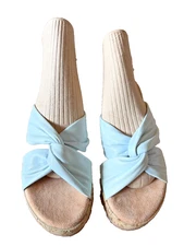 Spring Step Light Blue EBOSIA Leather Comfort Slide Sandals Womens 35 US 5 NEW