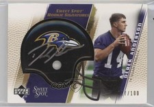 2005 Upper Deck Sweet Spot Rookie Signatures Gold 27/100 Derek Anderson Auto 3c7