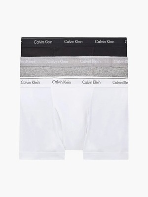 Calvin Klein 3er Pack Pure Cotton Classic Fit Trunks - Black/White/Grey Heather