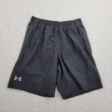 Under Armour HeatGear Shorts Mens Medium Black Performance Fitted Logo Graphic