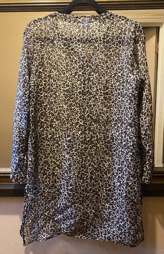Soaked Women's Leopard Print V Neck Beach Pool Cover Up Beaded - Picture 9 of 14